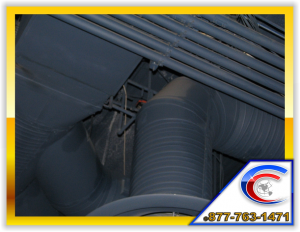 Exposed Structure Cleaning of pipes and duct work for a restaurant