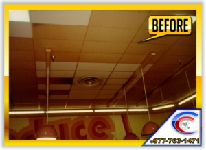 Ceiling Cleaning Before Photo of a Supermarket Ceiling Ceiling Cleaning Before Photo of a Supermarket Ceiling that was very dirty