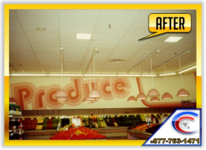 Ceiling Cleaning After Photo of a Supermarket Ceiling Ceiling Cleaning After Photo of a Supermarket Ceiling that was Cleaned
