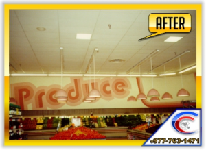 Ceiling Cleaning After Photo of a Supermarket Ceiling that was Cleaned