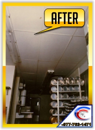 Acoustical Ceiling Restoration in a Kitchen - this is the After picture. Acoustical Ceiling Restoration in a Kitchen - this is the After picture.