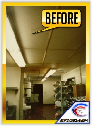 Acoustical Ceiling Restoration in a Kitchen - this is the Before picture. Acoustical Ceiling Restoration in a Kitchen - this is the Before picture.
