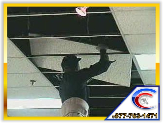 Our technicians can replace move your ceiling tiles to make your location look uniformed. Our technicians can replace move your ceiling tiles to make your location look uniformed.