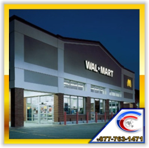 Cleaning Exposed Overhead Structures at Walmart Stores