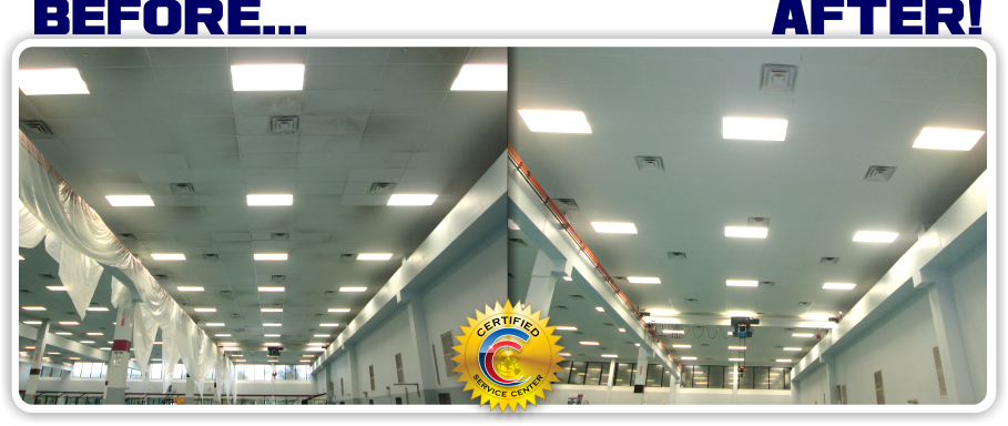 Ceiling Cleaning In Chicago, IL Ceiling Cleaning In Chicago, IL for a Manufacture that had very expensive Clean Room tile