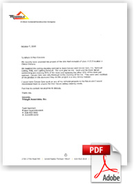 Triangle Associates Letter of Testimony for Cleaning and Restoring acoustical ceilings at Walmart Stores. Triangle Associates Letter of Testimony for Cleaning and Restoring acoustical ceilings at Walmart Stores.
